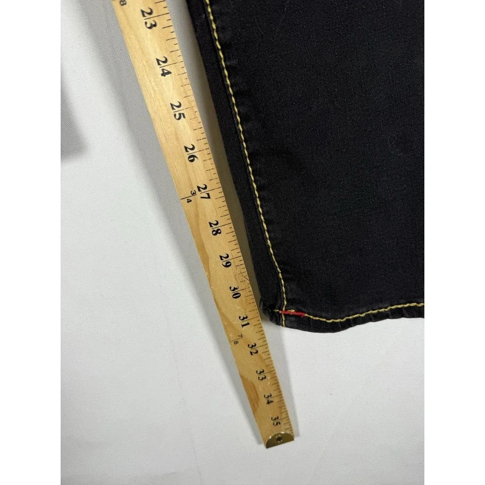 True Religion Geno Big T Flap Relaxed Slim Stretch Jeans Mens 36x32 Black